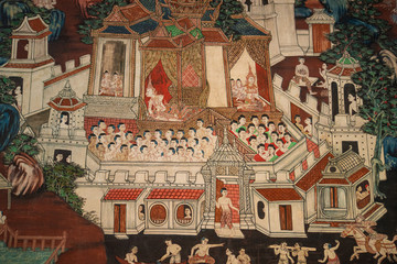 graffiti on the wall  temple in thailand