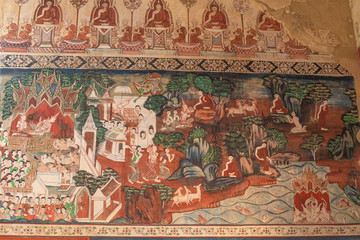 graffiti on the wall  temple in thailand