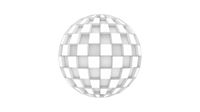 Abstract ball Rotation isolated on white Video 3D Render