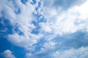 The clouds in the blue sky
