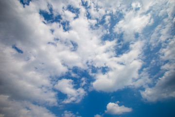 The clouds in the blue sky