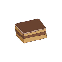 Hand drawn image of icing cake. Vector illustration