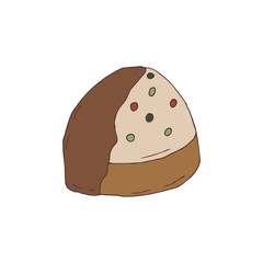 Hand drawn image of icing cake. Vector illustration