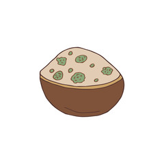 Hand drawn image of icing cake. Vector illustration