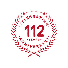 112 years design template. 112th logo. Vector and illustration.