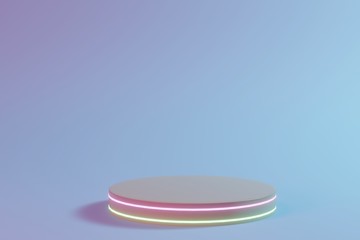 Mock up 3d rendered illustration with geometric shapes.pink pastel cylinder podium platforms for cosmetic product presentation. Minimal design with empty space. Abstract composition in modern style