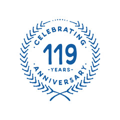 119 years design template. 119th logo. Vector and illustration.