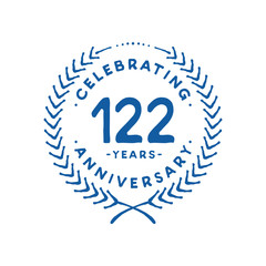 122 years design template. 122nd logo. Vector and illustration.