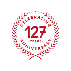 127 years design template. 127th logo. Vector and illustration.