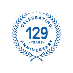 129 years design template. 129th logo. Vector and illustration.