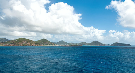 Simpson Bay and Great Bay - Philipsburg Sint Maarten ( Saint Martin ) - Caribbean tropical island.