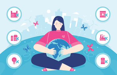 Vector illustration rejection of harmful and polluting substances