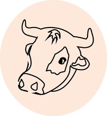 cow icon.cow face logo.vector image.