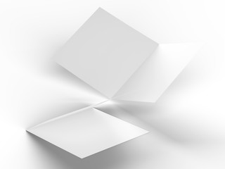 Brochure in square format folded to two - mockup. 3d illustration