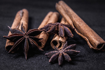 Christmas spices with Cinnamon and anise