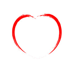 Heart shape vector. Love illustration. Hand drawn design for Valentine's day card background. Web icon, symbol, sign. Romantic wedding invitation. Art sketch. Red graphic drawing isolated on white
