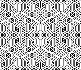 Abstract thin line seamless pattern. Linear ornamental geometric background. Wrapping paper. Vector illustration.             