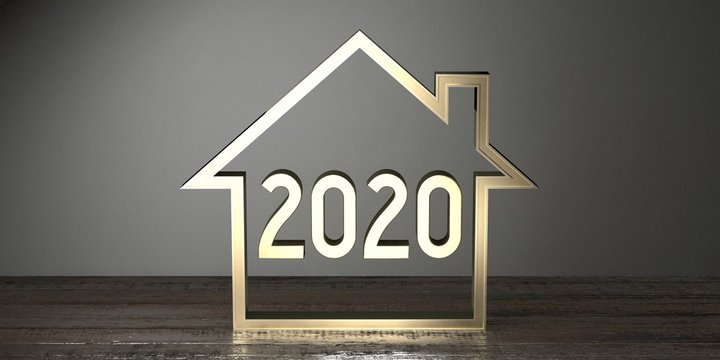 2020 concept - house shape - 3D rendering