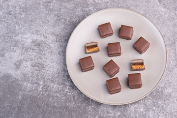 Domino chocolate for christmas season, typical german sweets