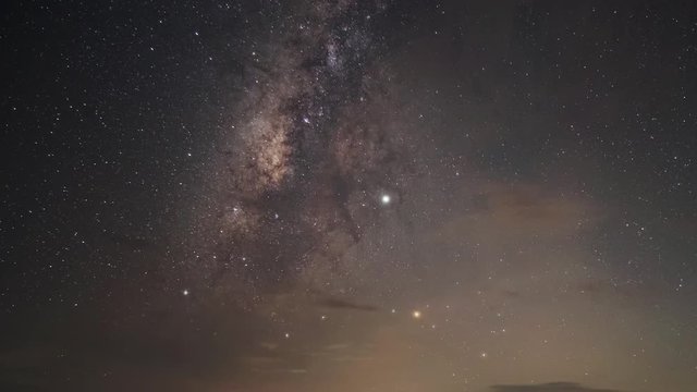 The Milky Way is falling out of the sky. In the period before the moon rises