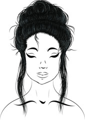 girl with black long hair