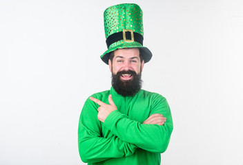 Green color part of celebration. Happy patricks day. Global celebration of irish culture. Myth of...