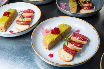 Duck terrine with red wine jelly