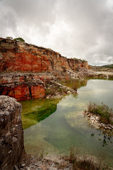 Surreal landscape in a old quarry in Brazil