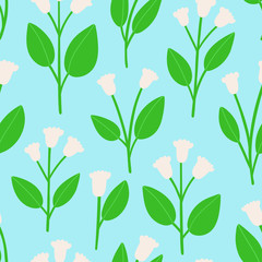 Simple floral vector texture with small hand drawn flowers. Botanical seamless pattern. Romantic background.