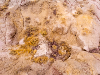 Aerial view of canyon texture rock