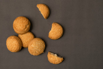 plain cookies in black background