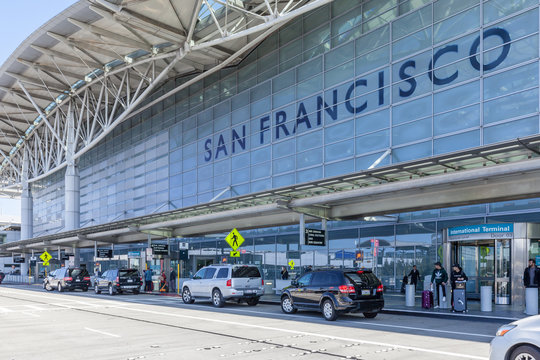 San Francisco, California, USA - April 2, 2018: Exterior View Of San Francisco International Airport. SFO Is One Of The Busiest Airports In US. 