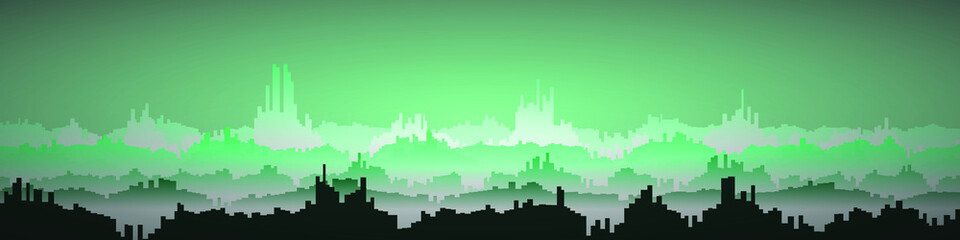 Color City Landscape Generative Art background illustration