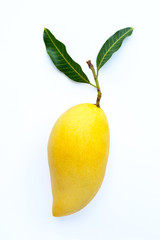 Top view of Mango, Tropical fruit  juicy and sweet.