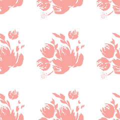 Flower scribble pattern. Romantic artistic textile vector print surface design background