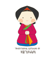 Traditional Clothing of Vietnam, Ao Tu Than, Khan dong, Toc Duoi Ga, Khan Mo Qua