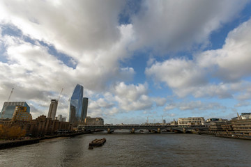 Fototapeta premium View of the city of London with the river Thames in the foreground