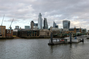 Naklejka premium View of the city of London with the river Thames in the foreground