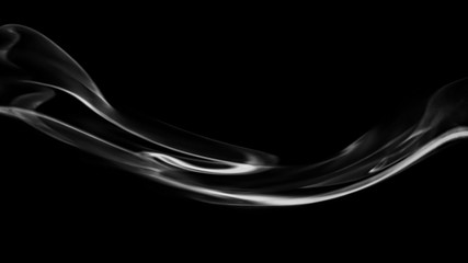 Motion blur fog wave. Mystical paranormal smoke. Darkness abstract isolated black background. Stock illustration.