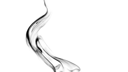 Digital black smoke wave. Chemistry experiment fog on isolated white background.