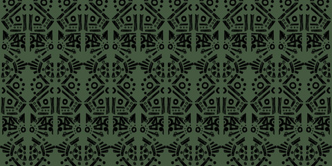 Nice nativ hand-drawn ikat background - Ethnic folk seamless pattern.