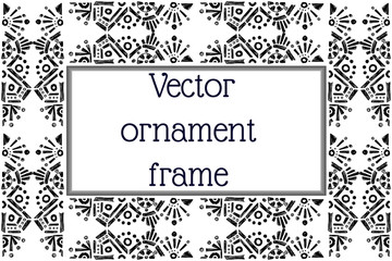 Fototapeta premium rectangular frame etnic ornament Vector illustration background