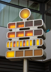 novel digital clock in Berlin.neuartige Digitaluhr in Berlin