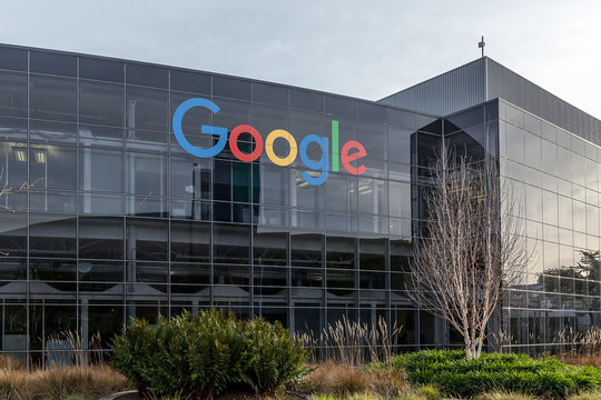 Mountain View, California, USA - March 30, 2018: Google sign at Google's headquarters in Silicon Valley. Google is an American technology company.