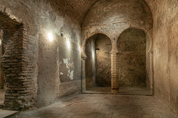 Obraz premium El Banuelo, Arabic old public baths in Granada, Spain. The ruins of the Arab baths of Grenade near the Alhambra