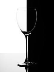 glass object white and black dark half stripe