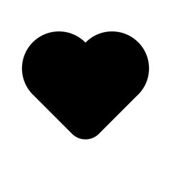 Black rounded heart. Symbol of love and St Valentines Day. Vector illustration