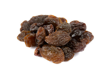 Raisins isolated on white background with clipping path .