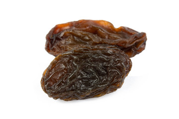 Raisins isolated on white background with clipping path .