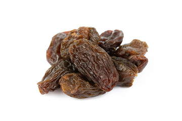 Raisins isolated on white background with clipping path .